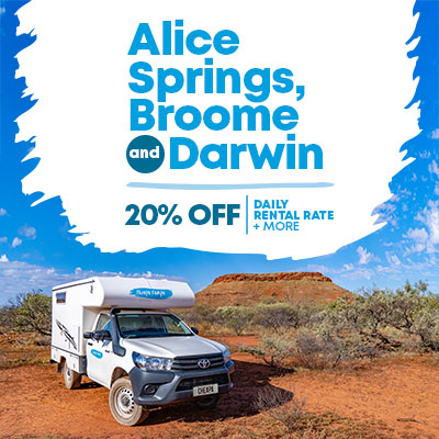 Save 20% on One Way Hire from Alice Springs, Broome and Darwin